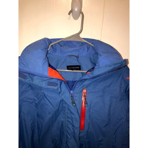 Lands End Womens SZ Medium Insulated Full Zip Jacket w/ Hood Zip Pockets EUC - Picture 2 of 3